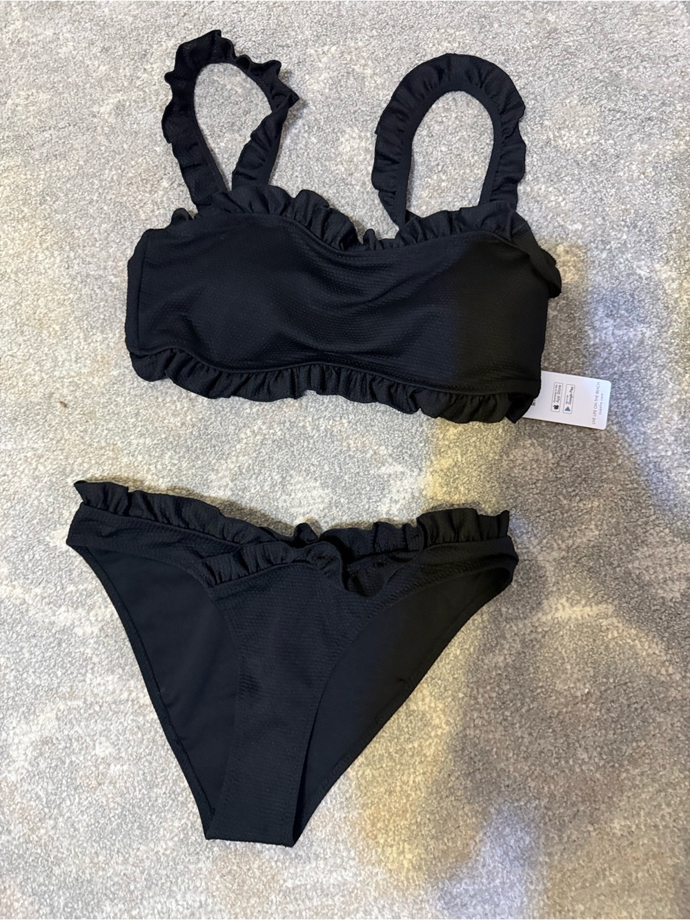 Cupshe Black Ruffled Bikini Set